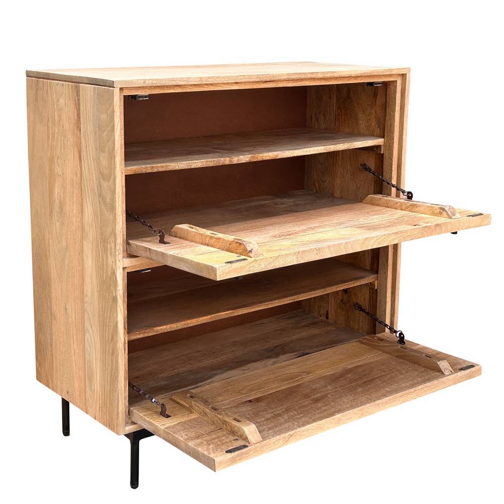 Schuhschrank aus Mangobaum Massivholz - Peravia