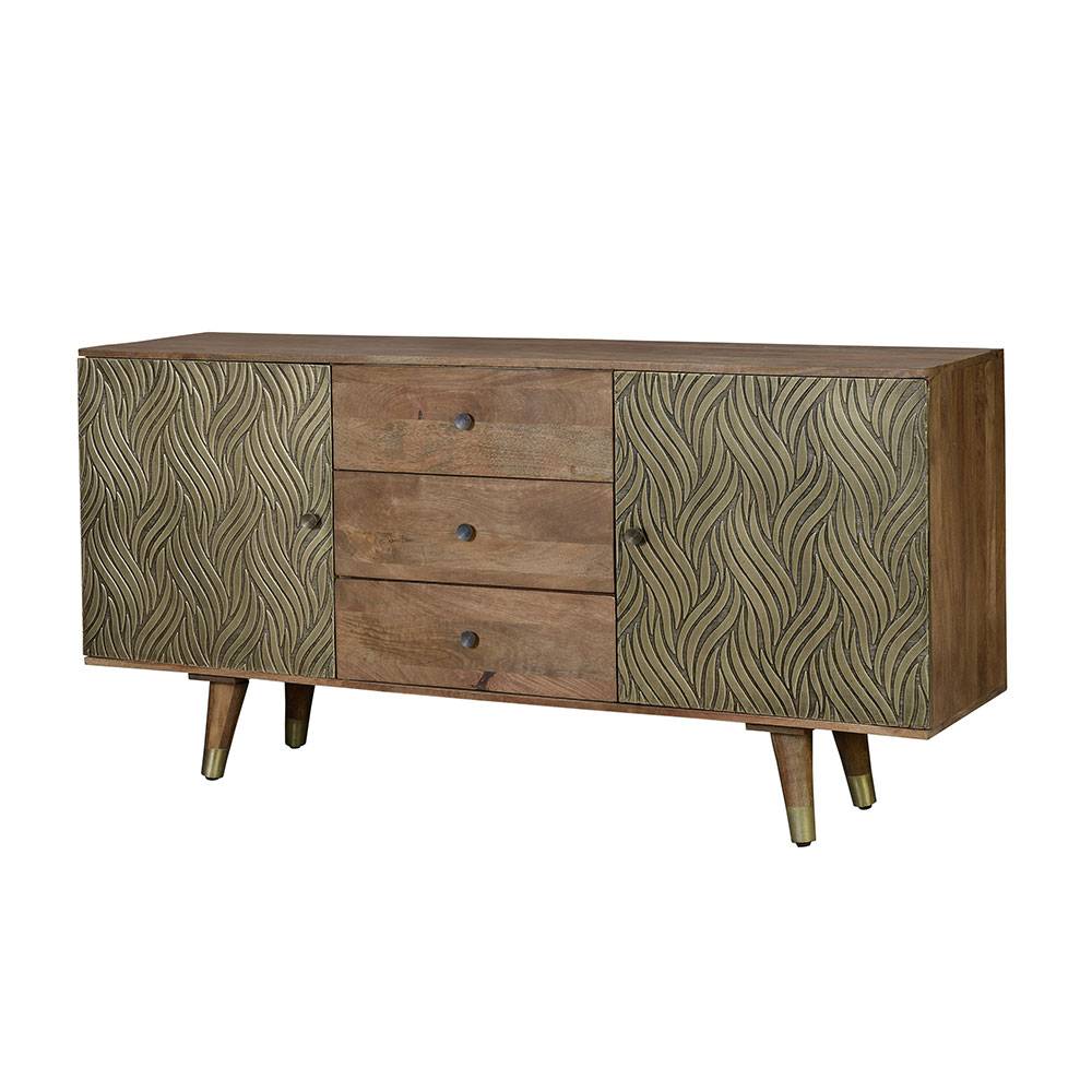 Design Sideboard aus Mangoholz und Metall - Filurina