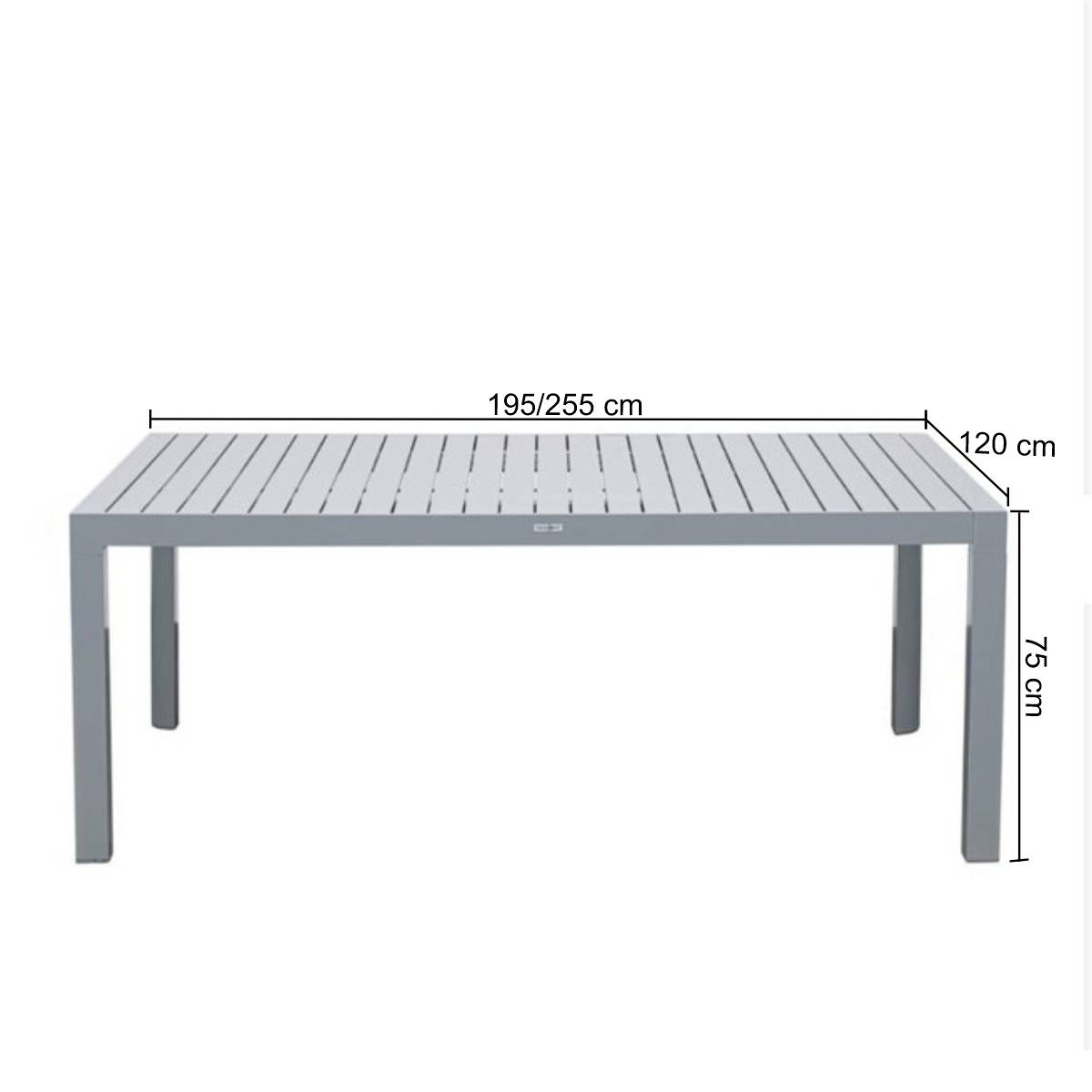 Aluminium Outdoortisch in Silbergrau - This