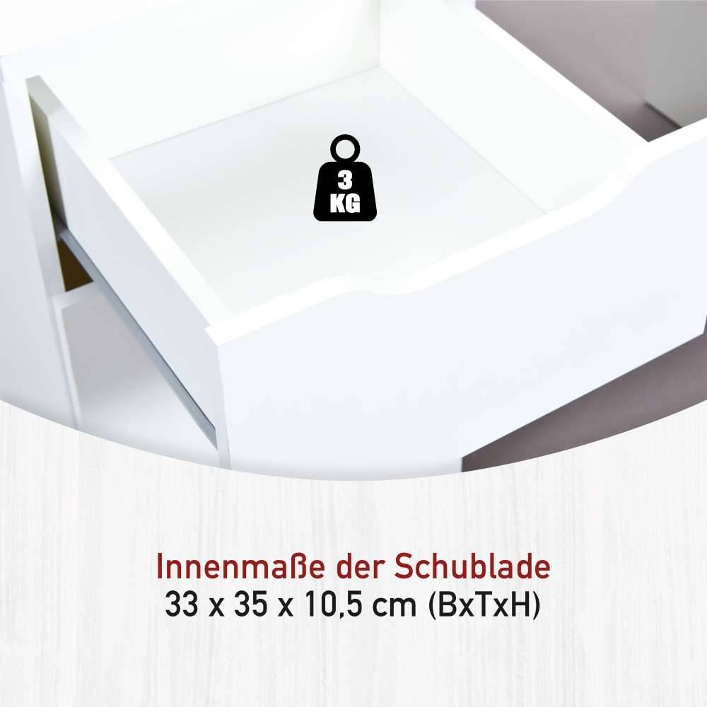 Niedrige Kommode Danjala in Weiß