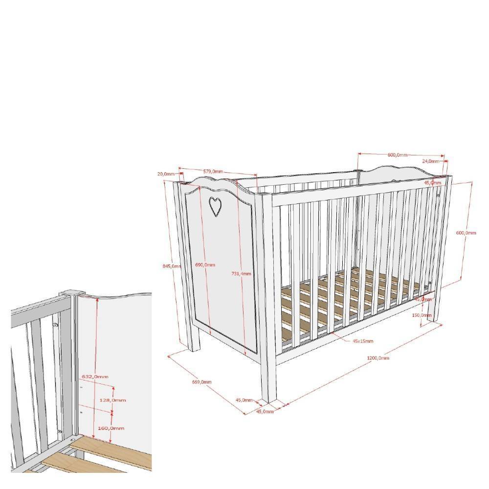 Babyzimmer mit Herz - Grandory (dreiteilig)