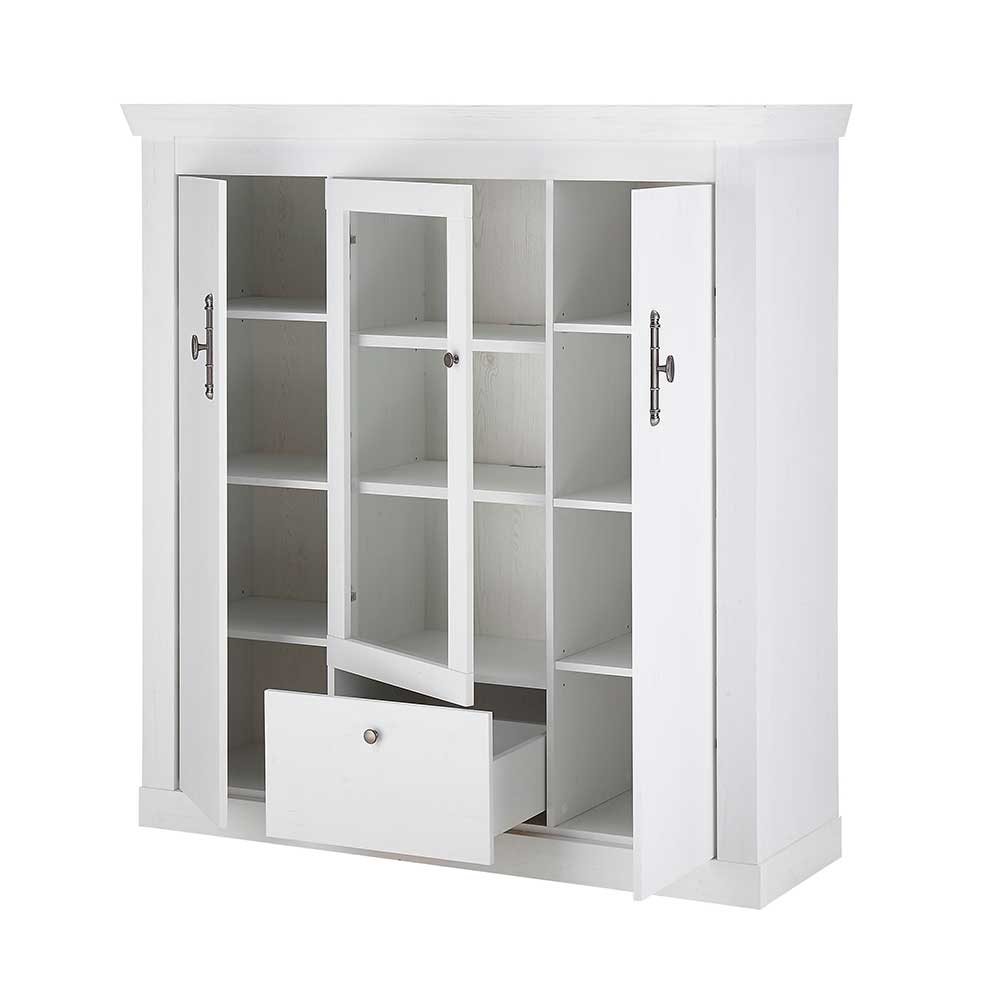 Esszimmer Möbel Set in weißer Holzoptik Pinie - Liancos (vierteilig)