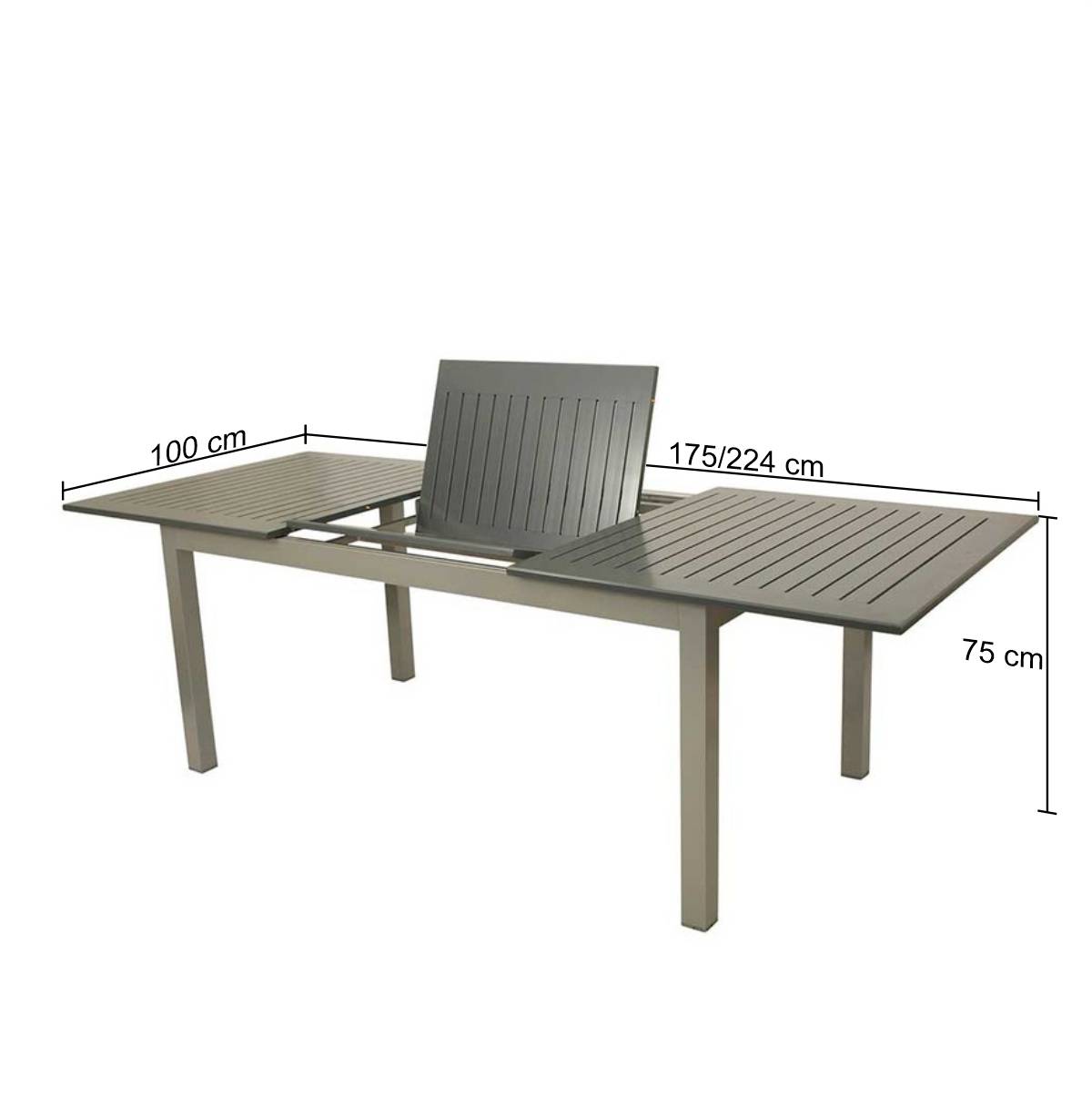 Aluminium Gartentisch mit Mittelauszug - Silvia