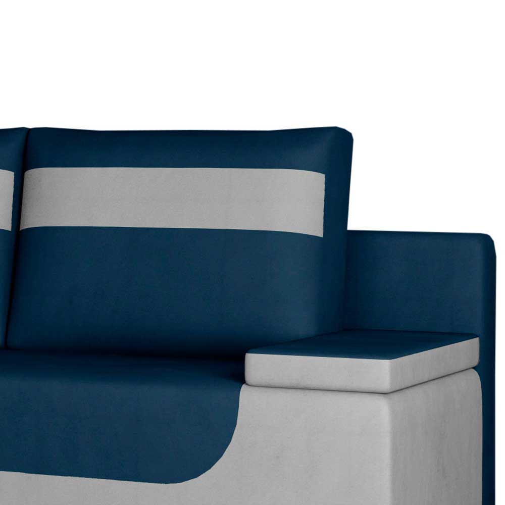 Design-Bettcouch in Dunkelblau und Hellgrau - Brooks