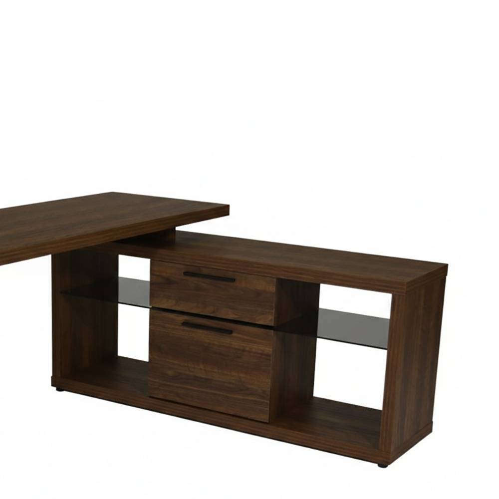 Homeoffice-Schreibtisch mit Seitenregal - Vallonda