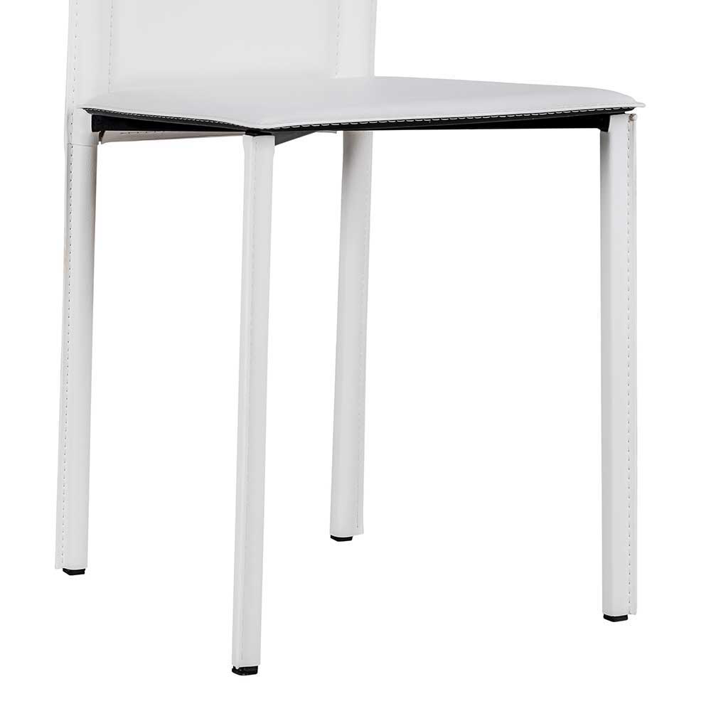Zeitlos-moderner Stuhl in Weiß Aqua mit hoher Lehne (4er Set)