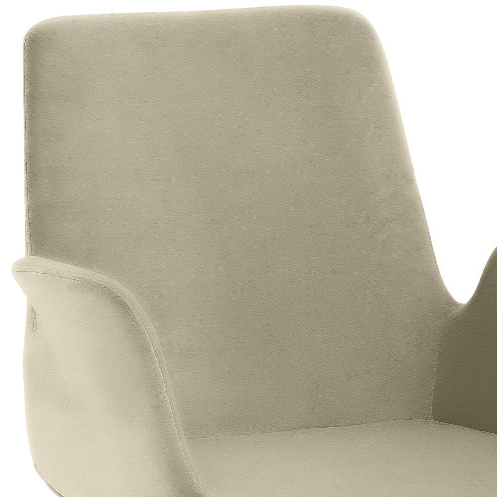 Schwingstuhl mit Armlehnen in Taupe - Kamma