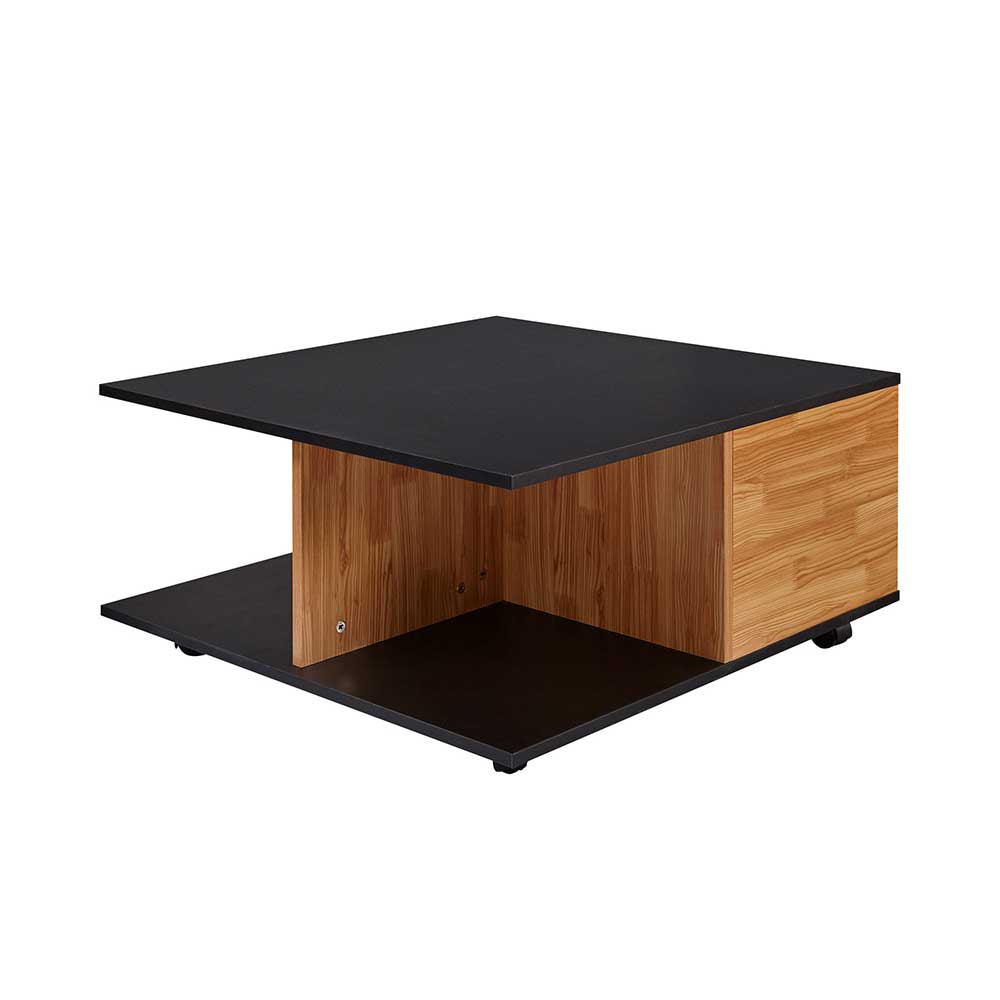 Rollbarer Wohnzimmer Tisch mit 2 Schubladen - Tramos