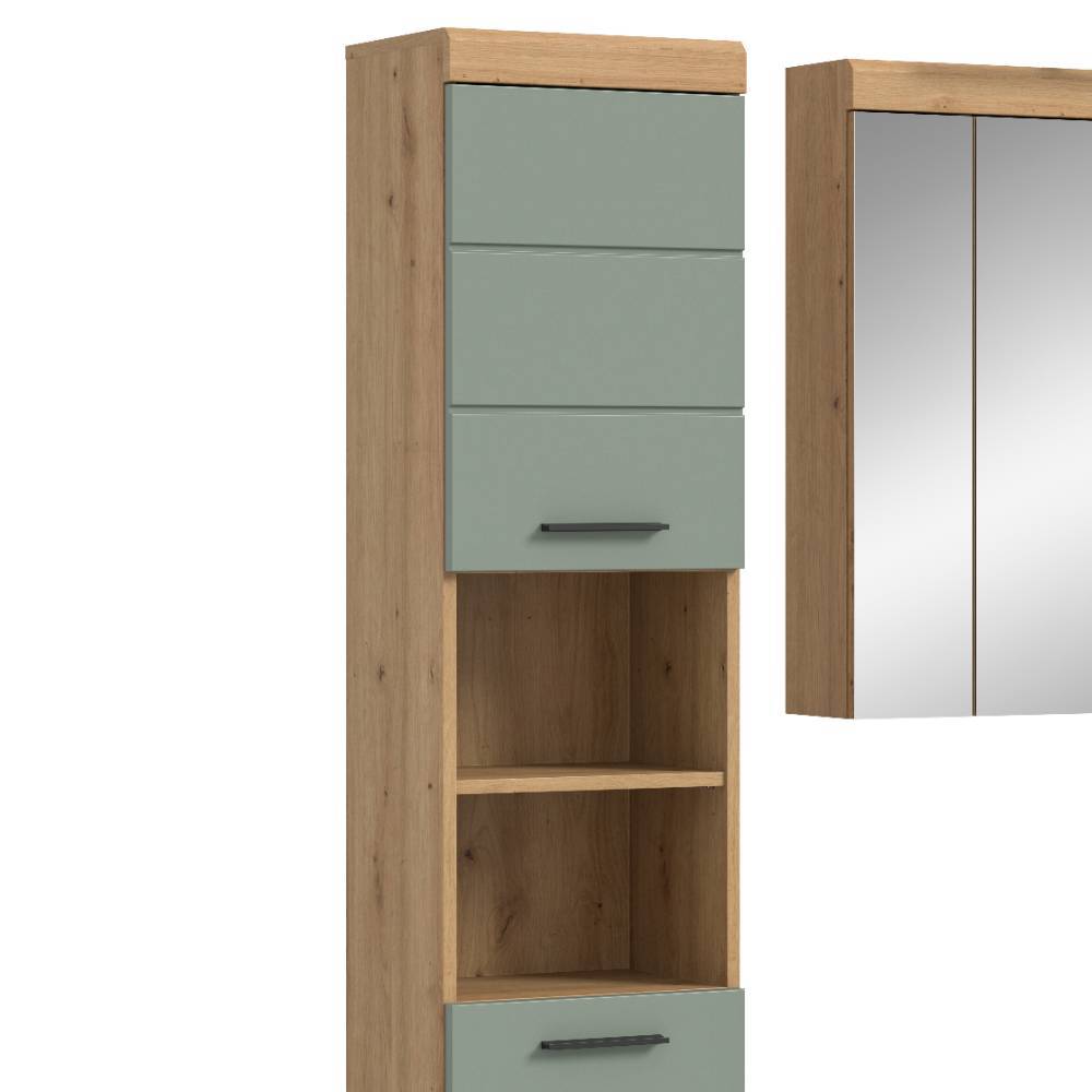 Badezimmer-Komplett-Set in Salbei - Tamdato (vierteilig)