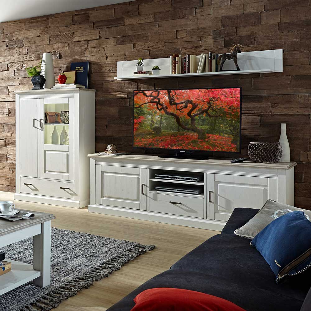 TV Wohnwand Rozasa mit LED Beleuchtung (dreiteilig)