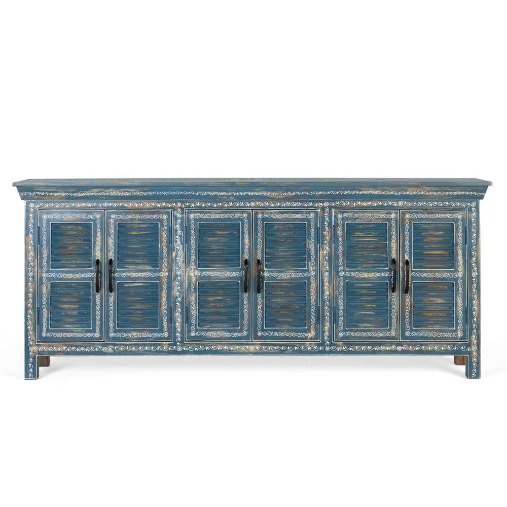 6-türiges Sideboard in Blau - Enrossino