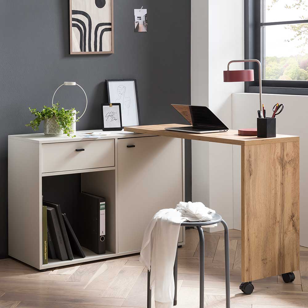Kommode mit flexibel nutzbarem Schreibtisch modern - Millena