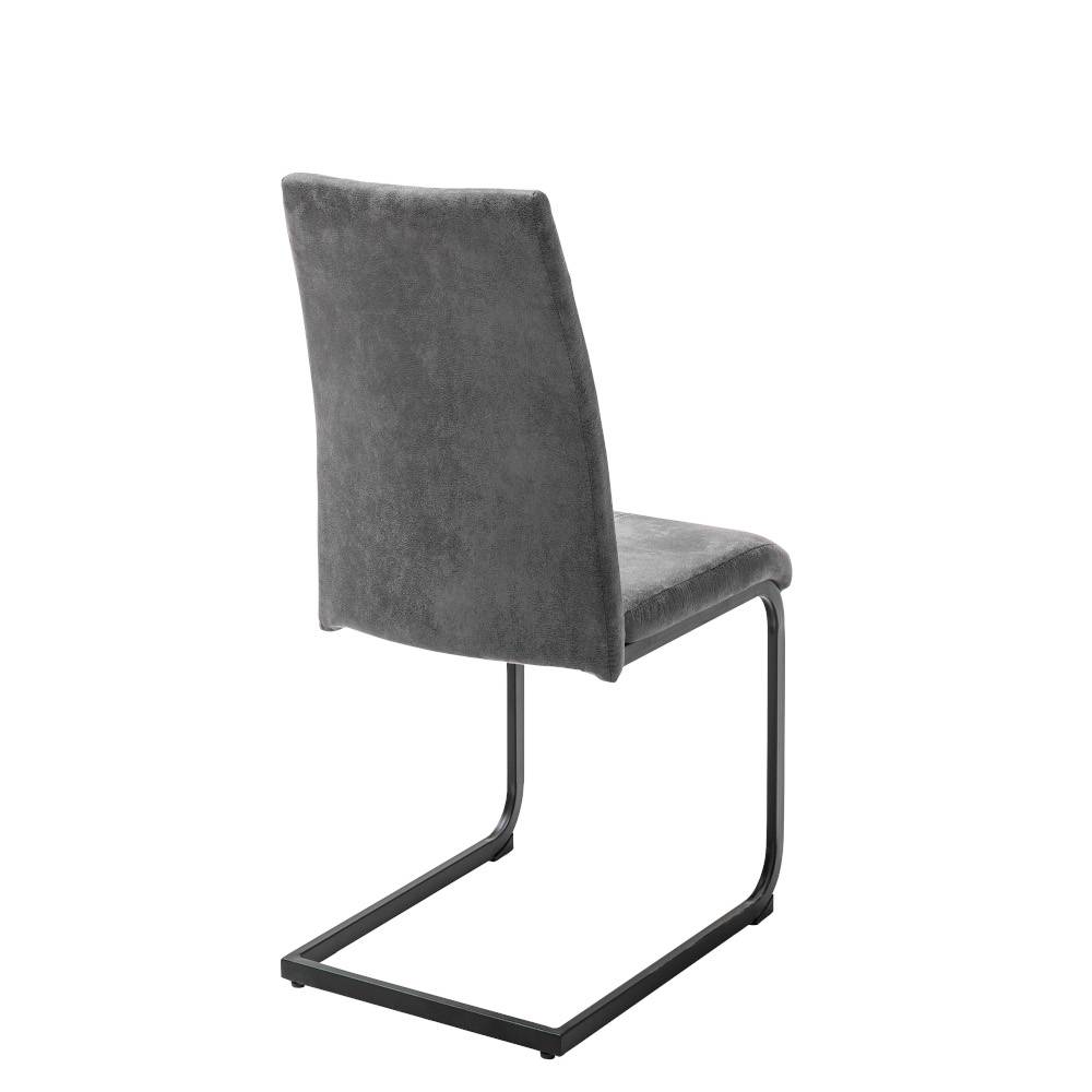 Freischwingerstühle in Anthrazit - Rubin (4er Set)