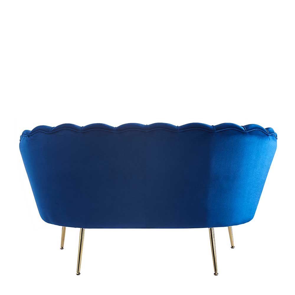 Muschel Design Sofa in Blau Samtbezug - Dotagon