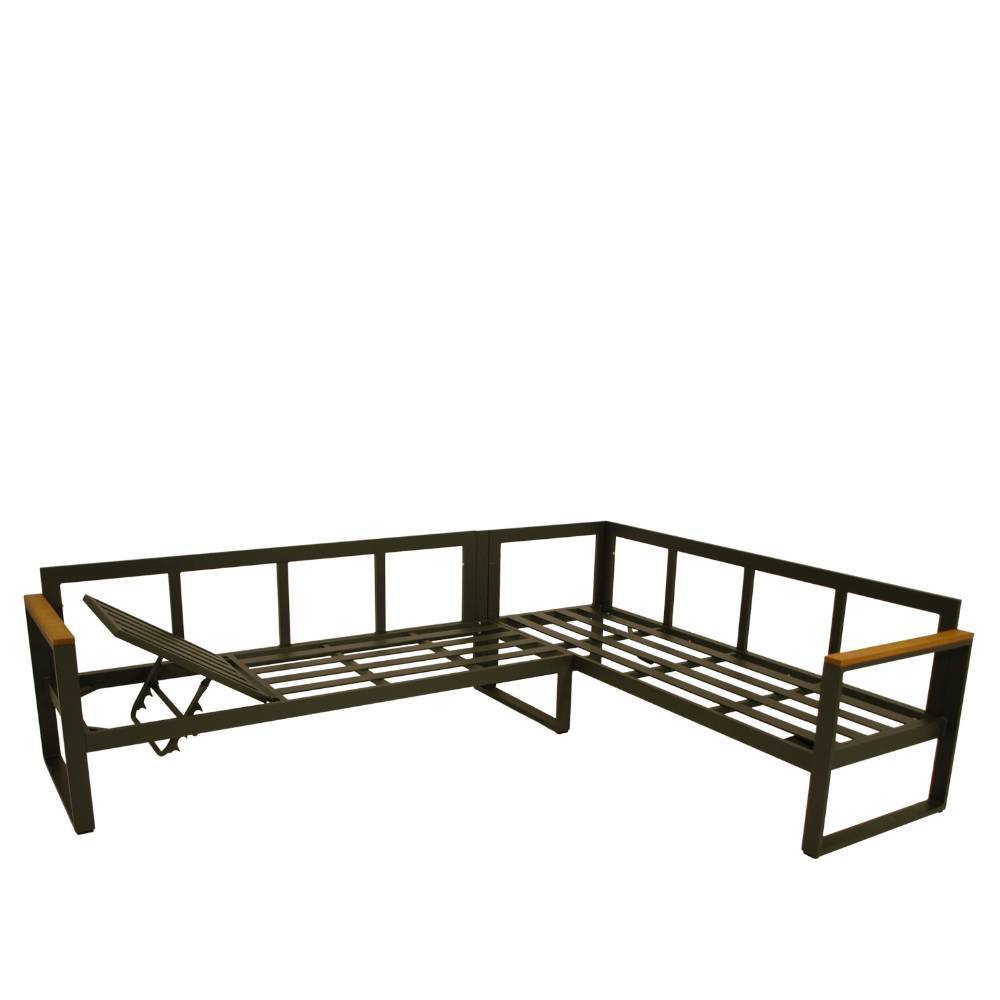 Garten Ecksofa und Tisch Set - Asmatio (zweiteilig)