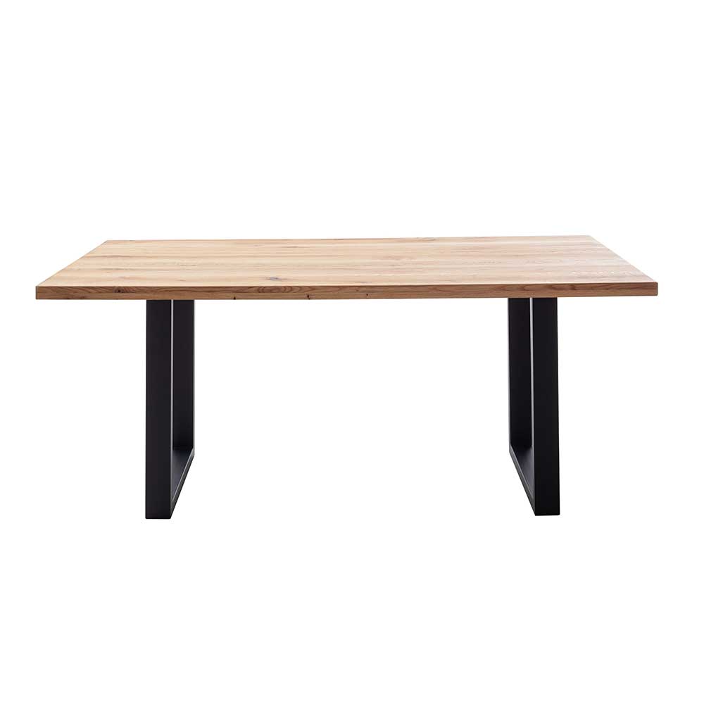 Tisch mit Wildeiche Massivholzplatte - Guven