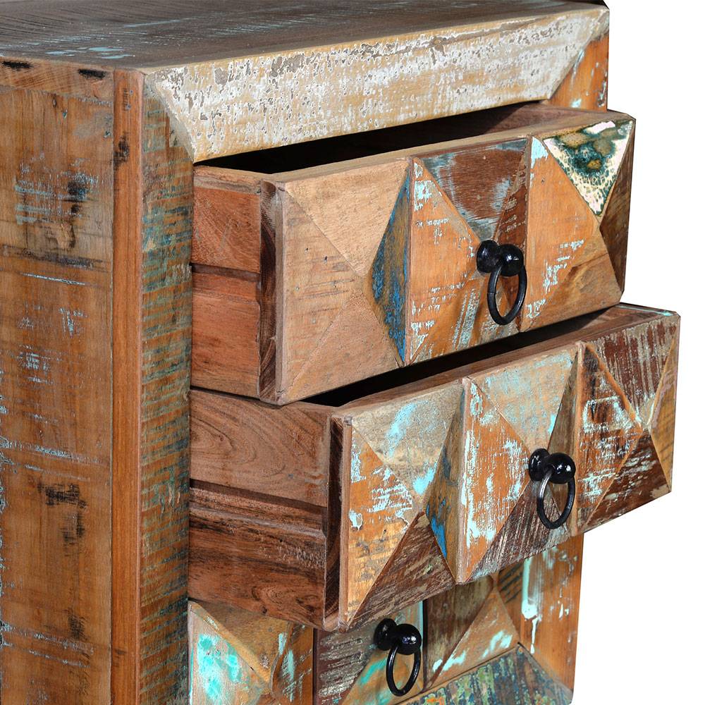 Shabby Design Nachtkommode aus Recyclingholz - Zeremonia