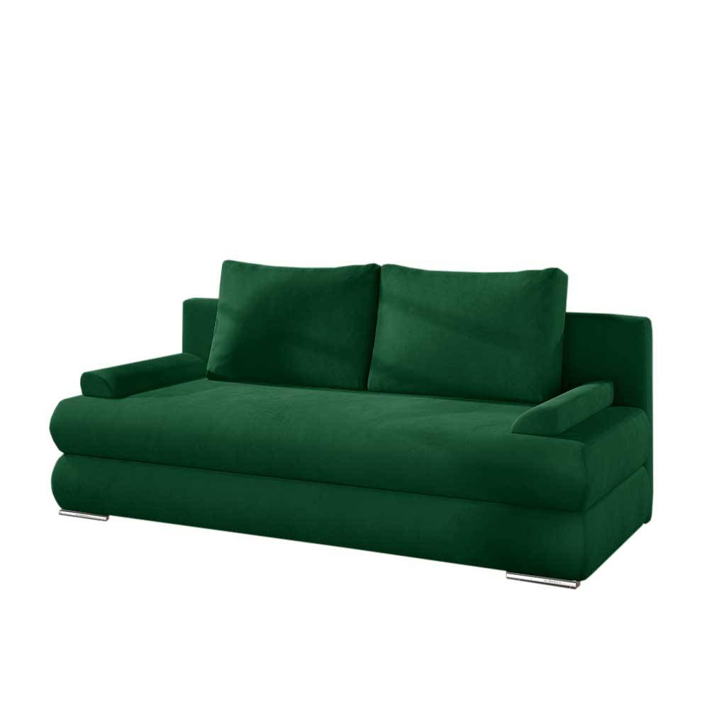 Federkern-Schlafsofa in Grün Samt - Harris
