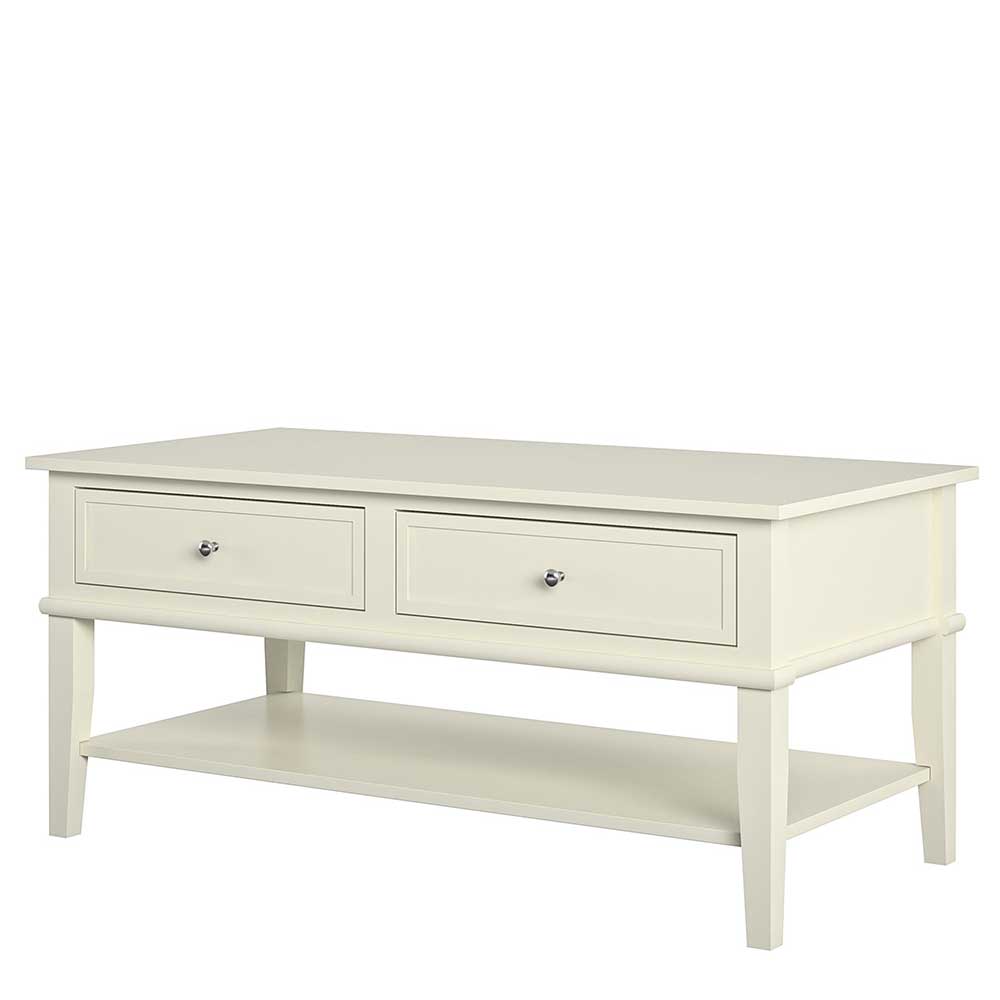 Landhaus Couchtisch in Creme Weiß - Kanellas