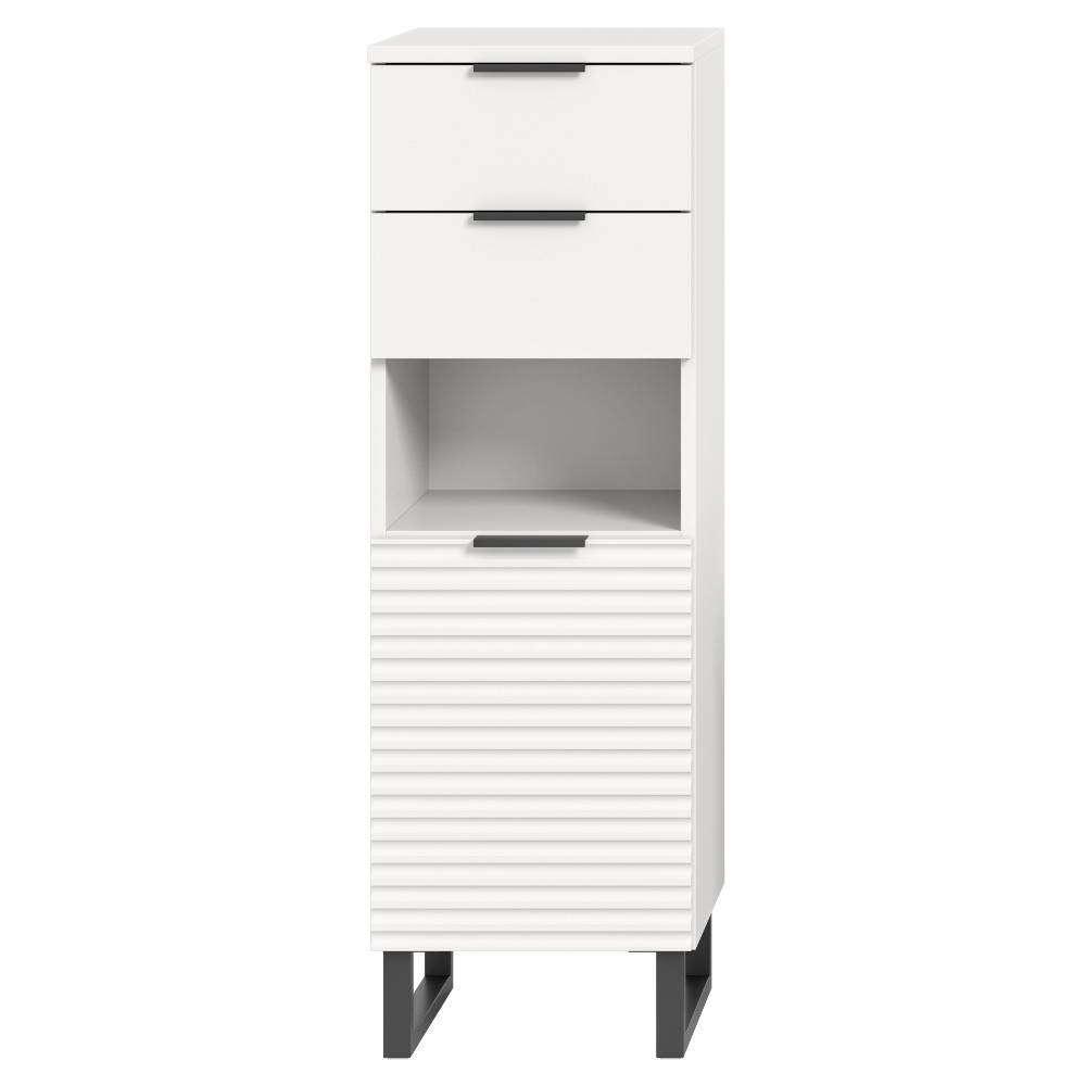 Bad Midischrank in Weiß Schwarz - Benedict