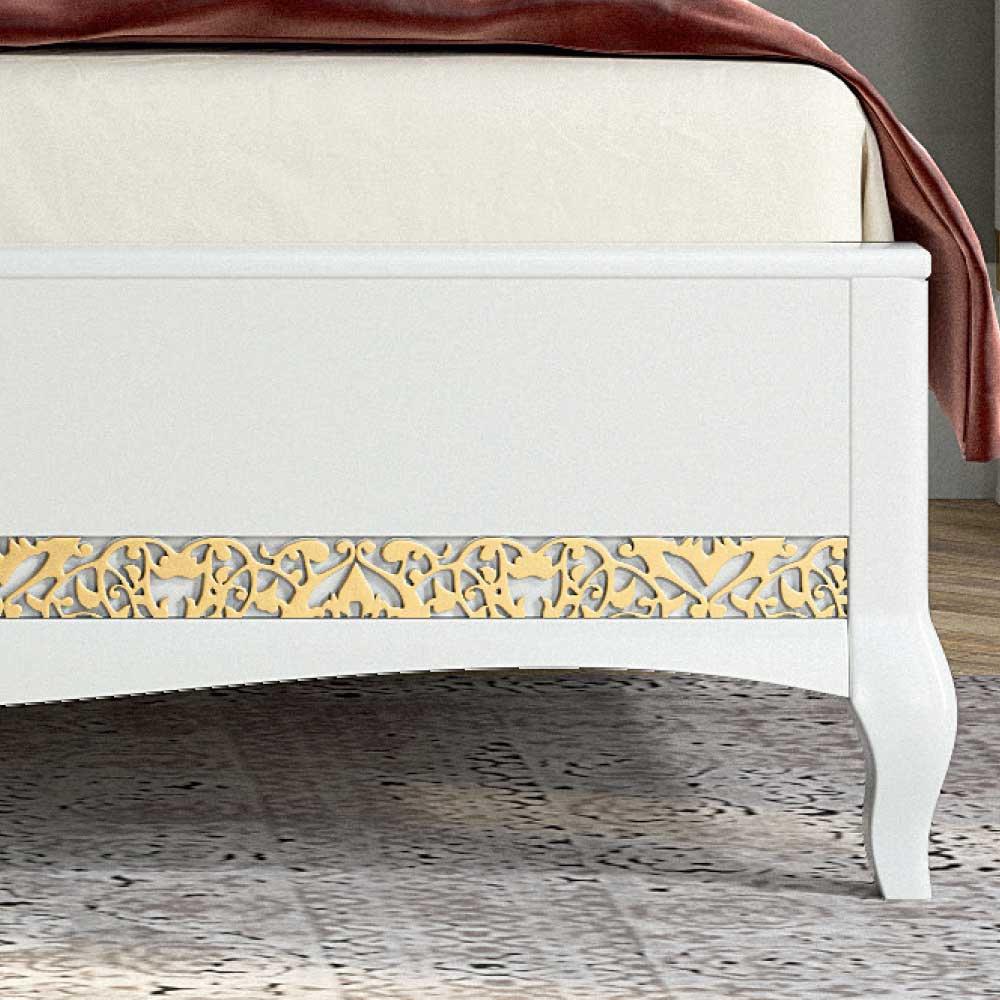 Barock Design Bett & Nachtkommoden - Valganios (dreiteilig)