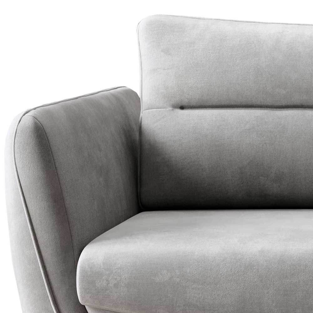 Velours Bettsofa in Hellgrau - Woodna