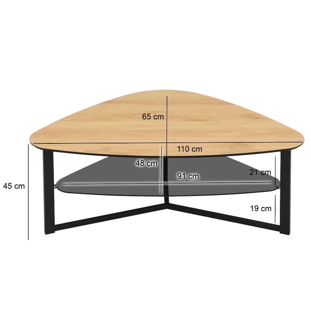 Wohnzimmer Couchtisch in Eiche Holzoptik - Sutolary