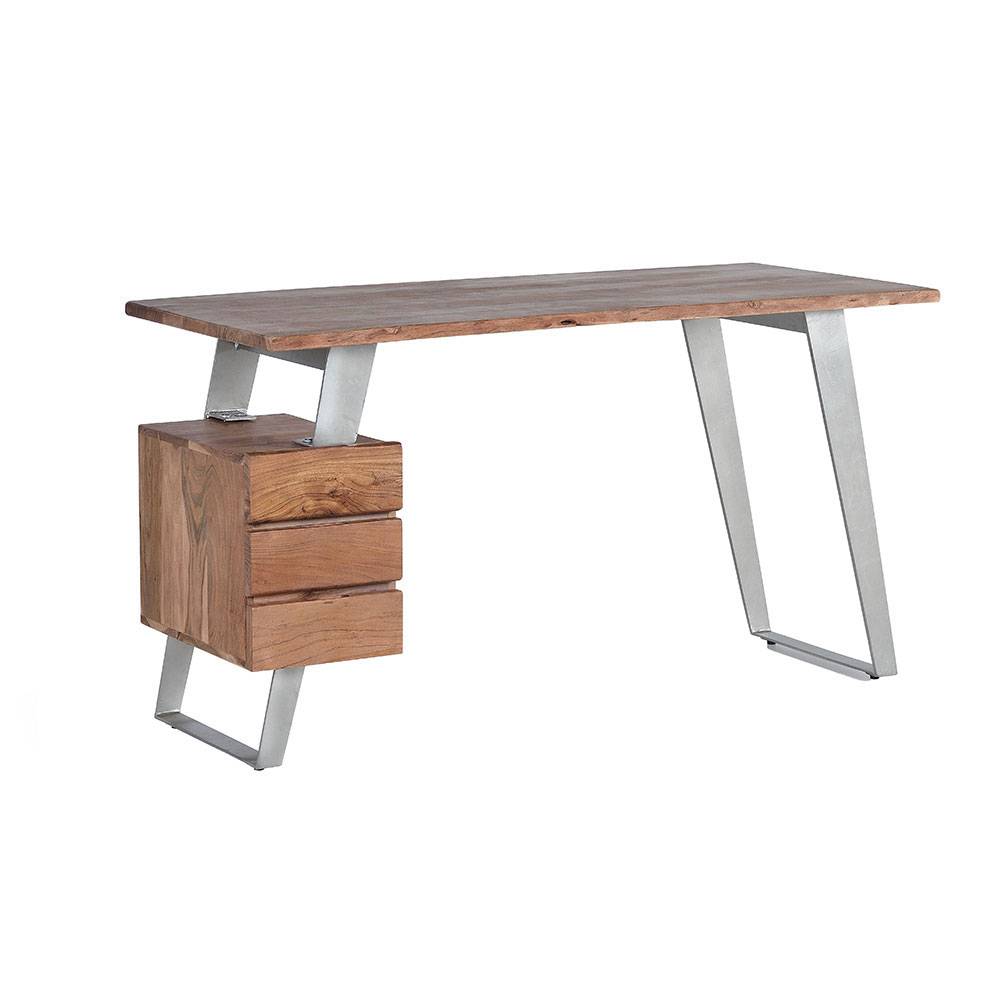 Design Schreibtisch aus Akazienholz mit Baumkante - Banjee