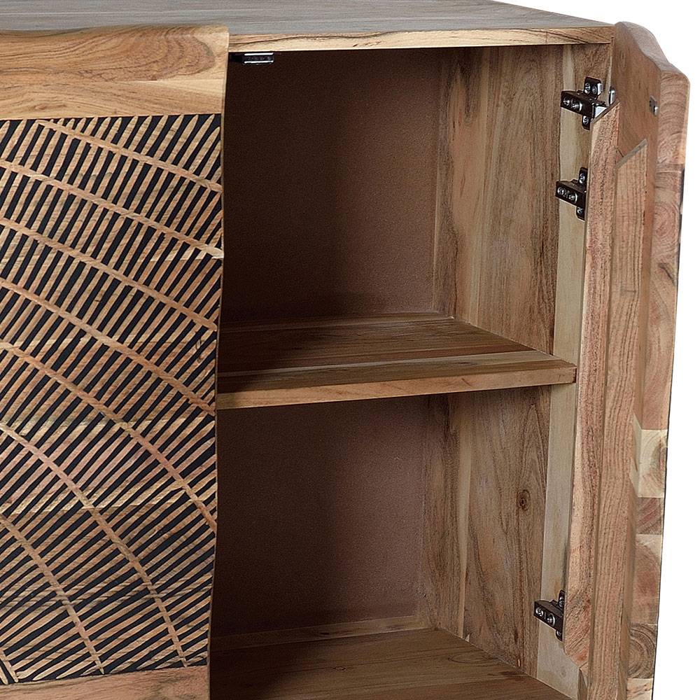 Design Türen-Kommode aus Akazie Massivholz - Merlan