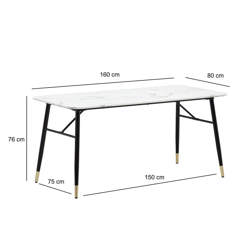 Küchen Tisch in Marmor Optik - Silberto