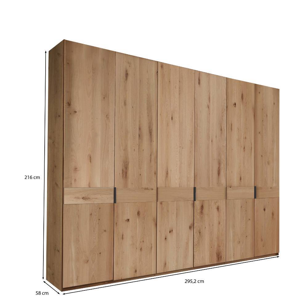 6-türiger Kleiderschrank teilmassiv - Yanicas
