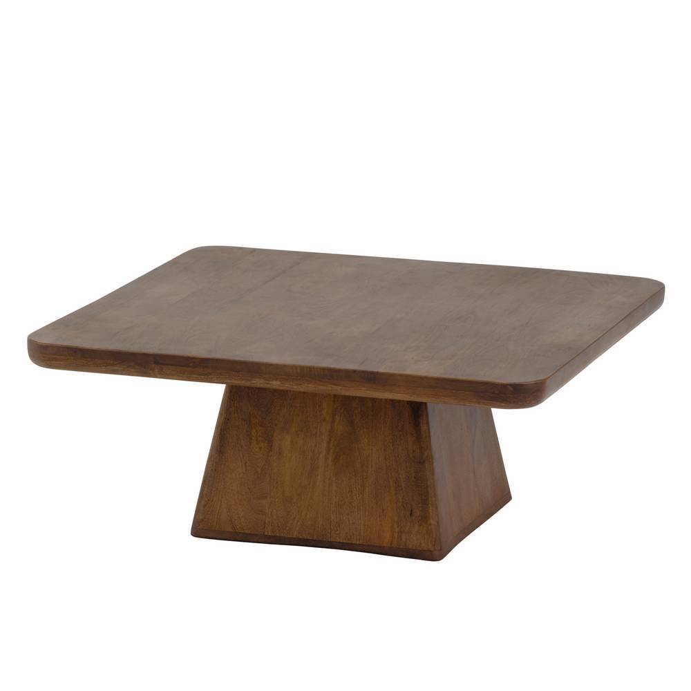 Quadratischer Couchtisch aus walnussbraunem Massivholz für das Wohnzimmer – Babsi