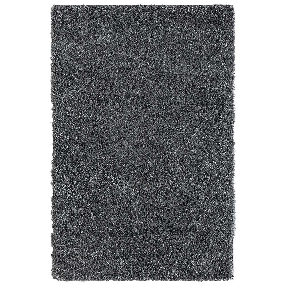 Hochflor Teppich in dunklem Grau - Bescion
