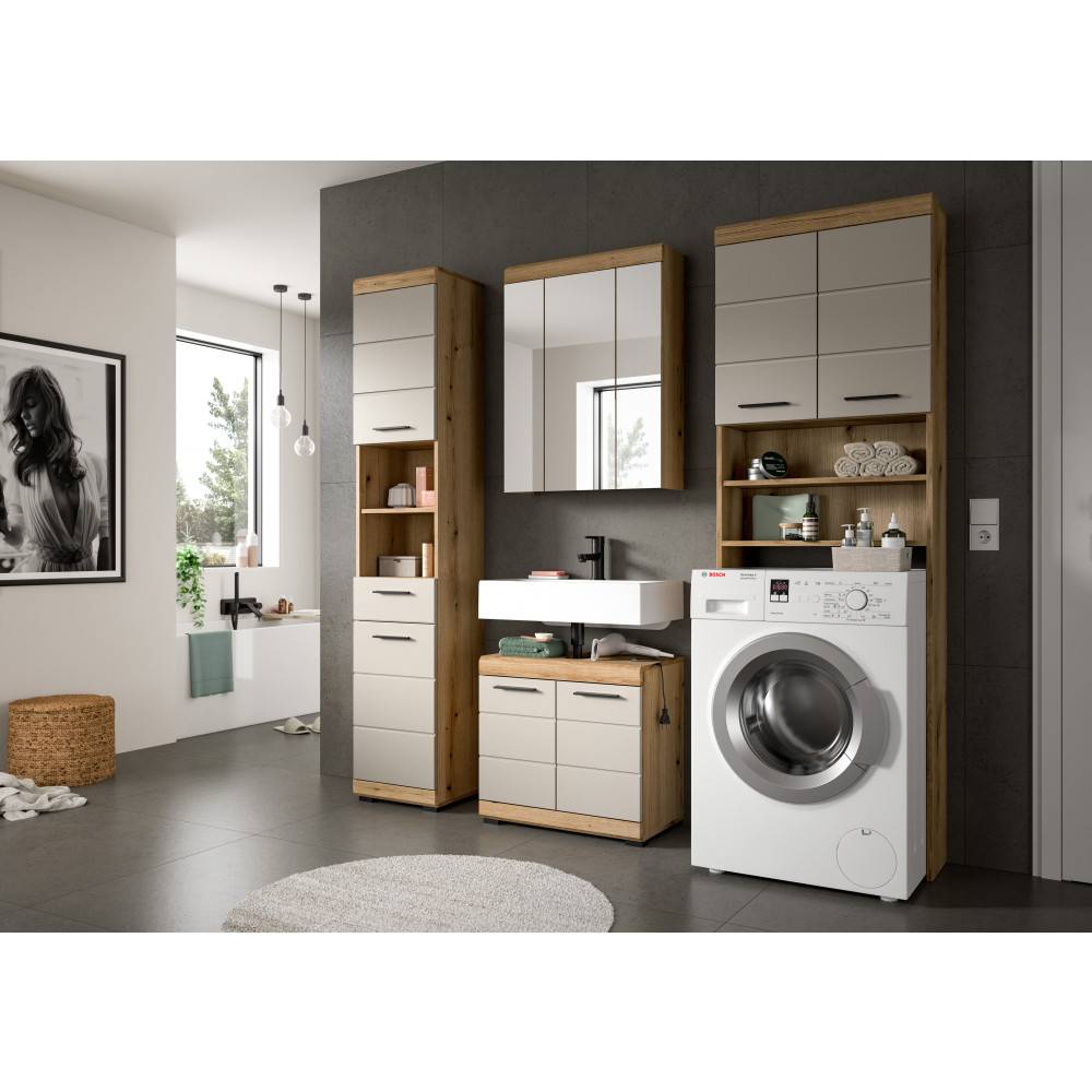 Badezimmermöbelset in Artisan Eiche und Sandgrau - Casserra