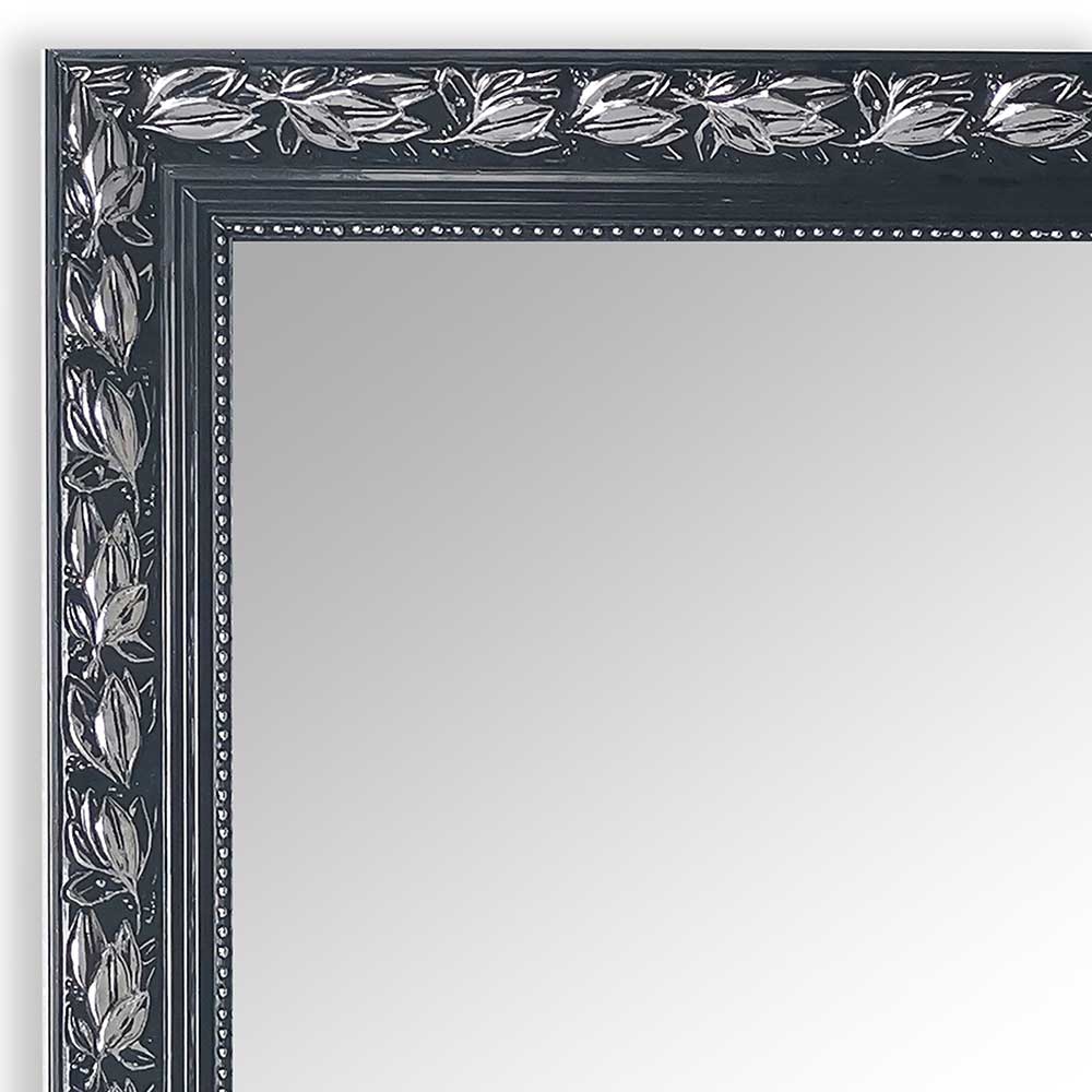 Spiegel mit Holzrahmen in Schwarz Silber - Aphrano