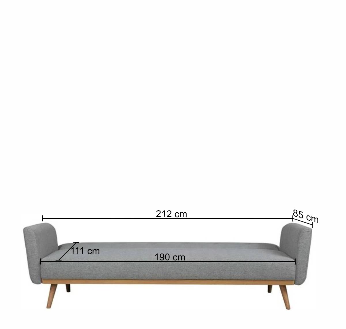 Scandi Chic Schlafcouch in Dunkelgrau & Natur - Giorgio