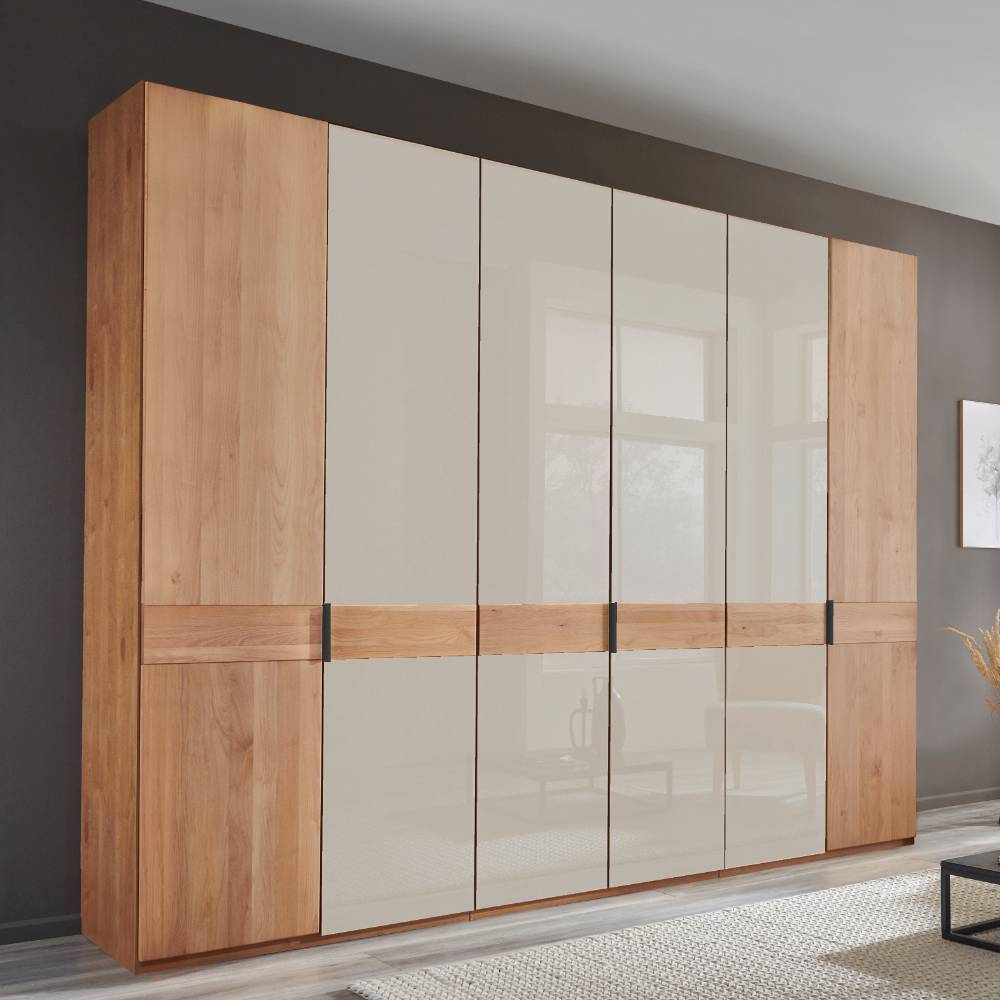 Teilmassiver Kleiderschrank in Erle Natur - Angelina