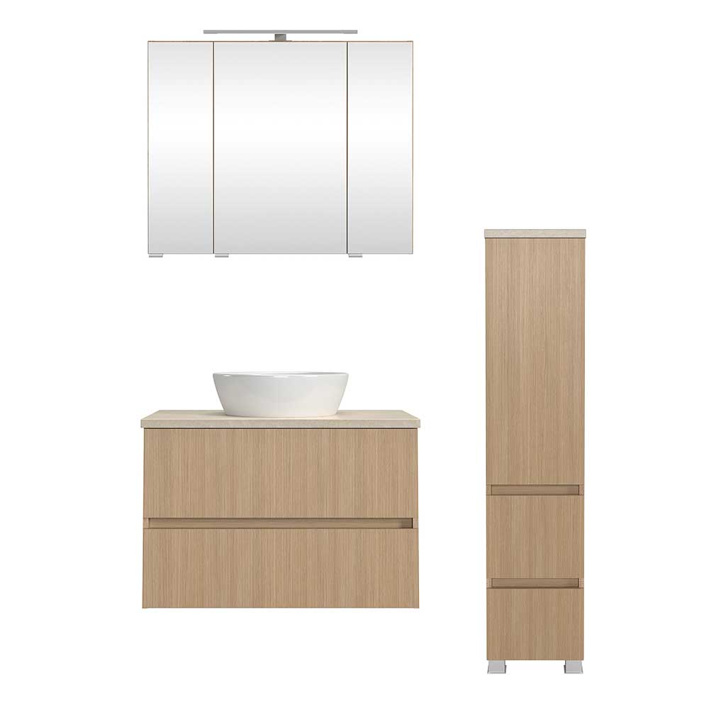 Waschplatz und Midischrank Set - Vibulam (dreiteilig)