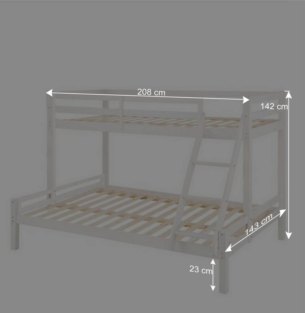Etagenbett mit 140x200 & 90x200 Liegefläche - Isner