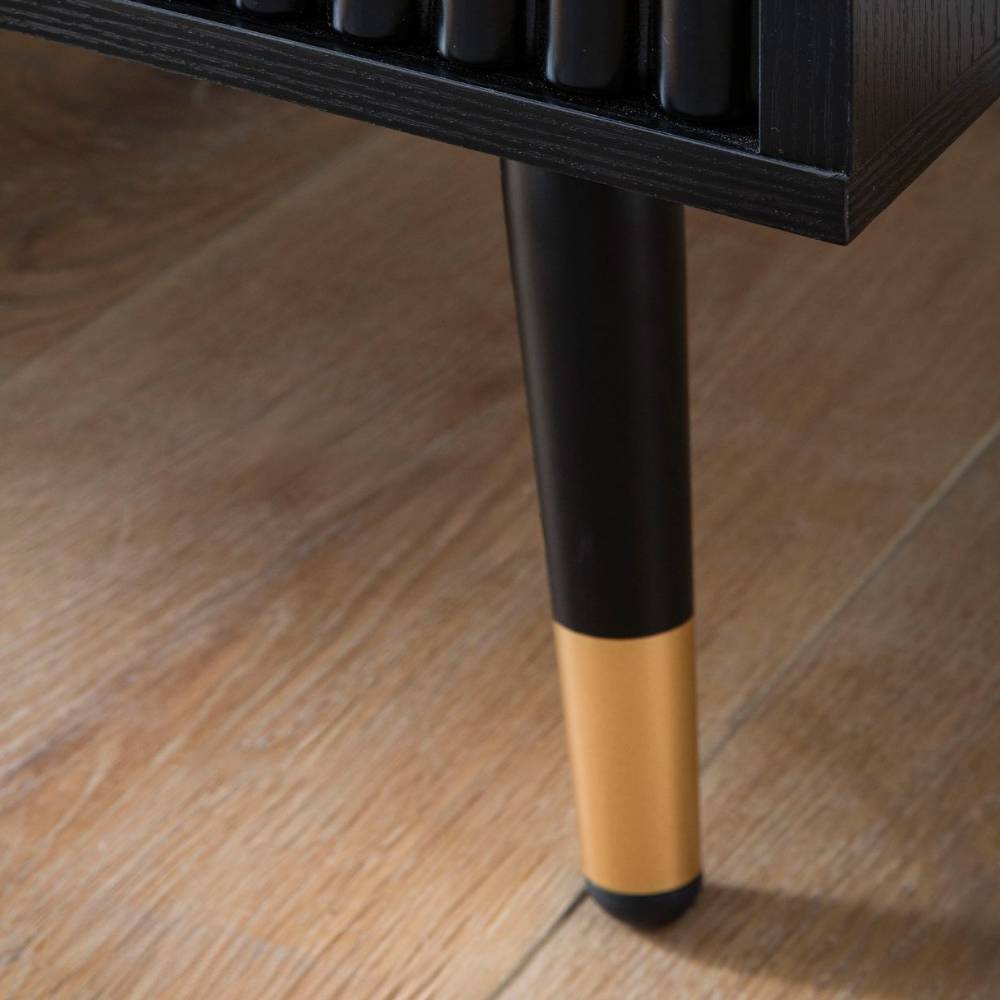 4-türiges Sideboard in Schwarz und Gold - Vacca