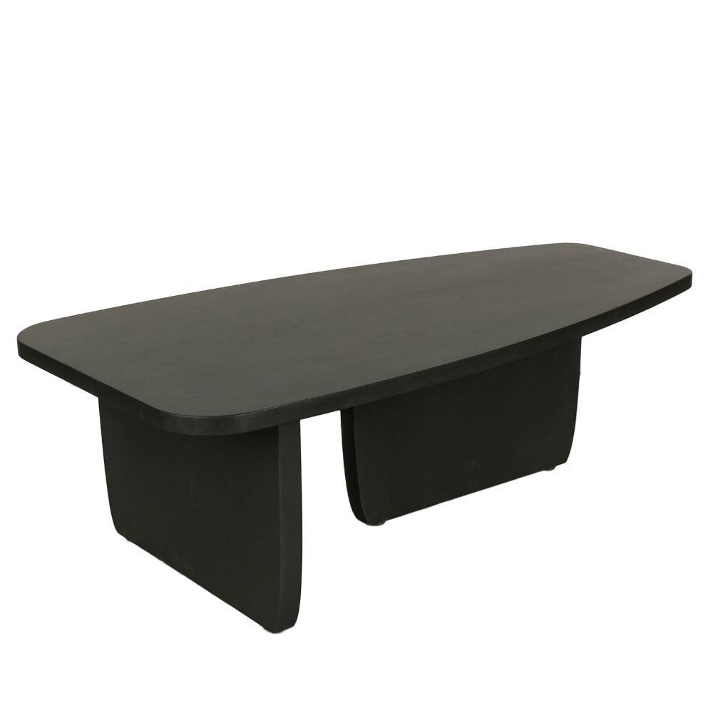 Schwarzer Couchtisch für das Wohnzimmer mit asymmetrischem Design – Oledos
