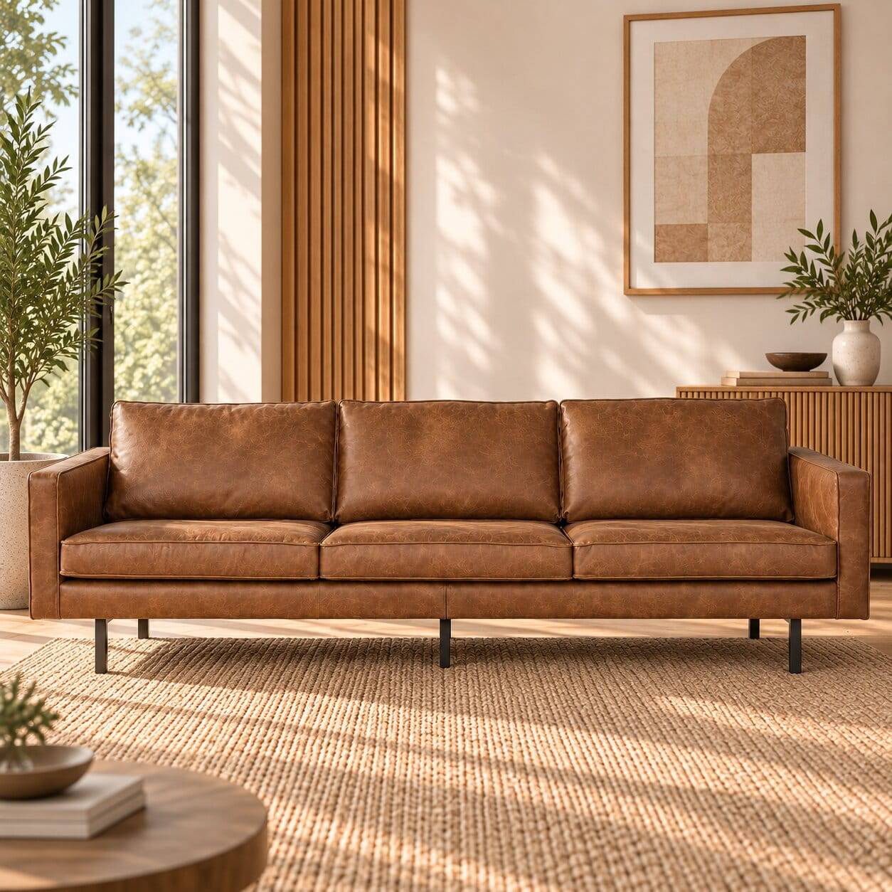 3 Sitzer Couch Monty aus recyceltem Leder