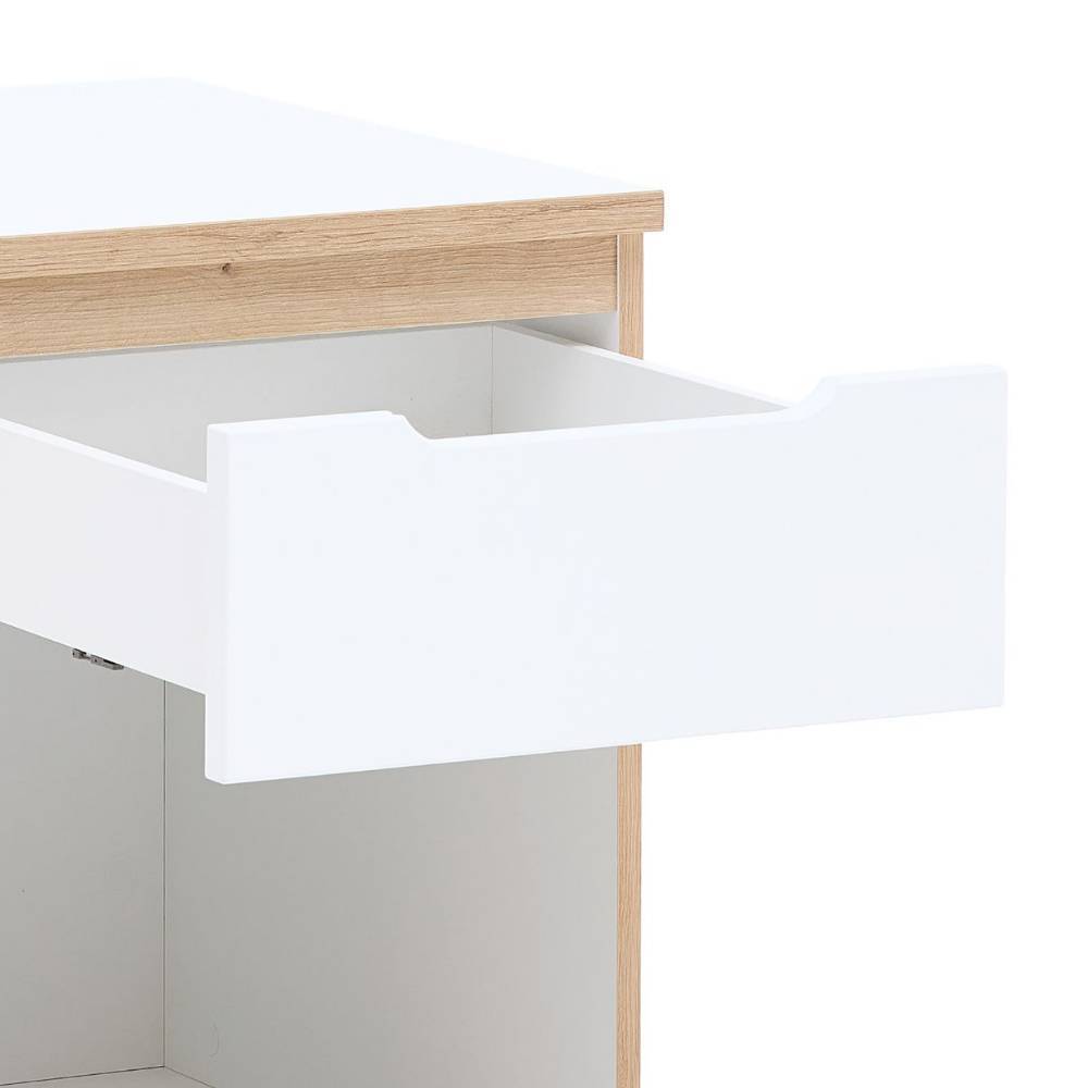 Office Rollcontainer in Weiß und Eiche - Anesto