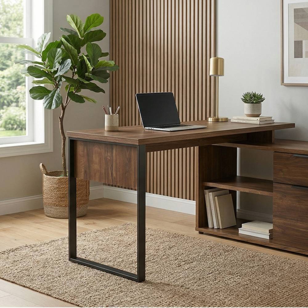 Industrial Schreibtisch mit Seitenregal - Burga