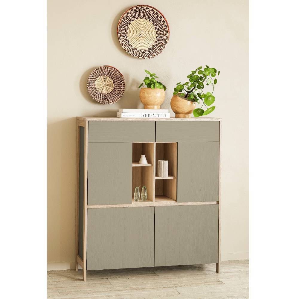 Schreibtisch und Highboard Möbelset - Promo (zweiteilig)
