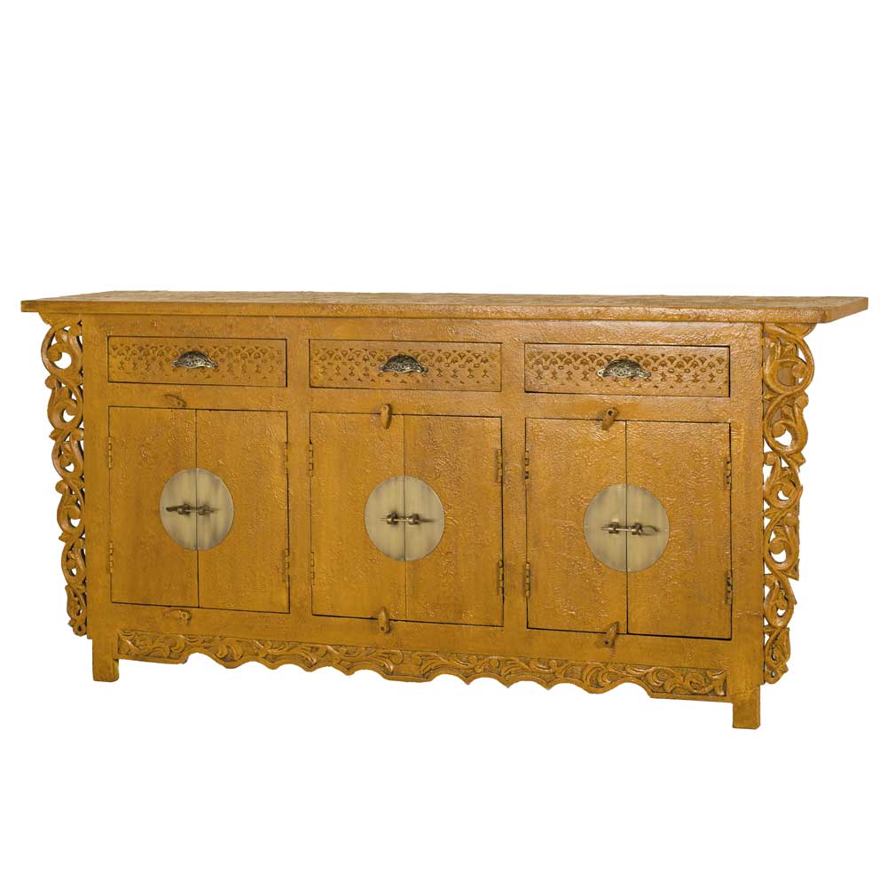 Asia Style Sideboard in Ocker Gelb - Nelu