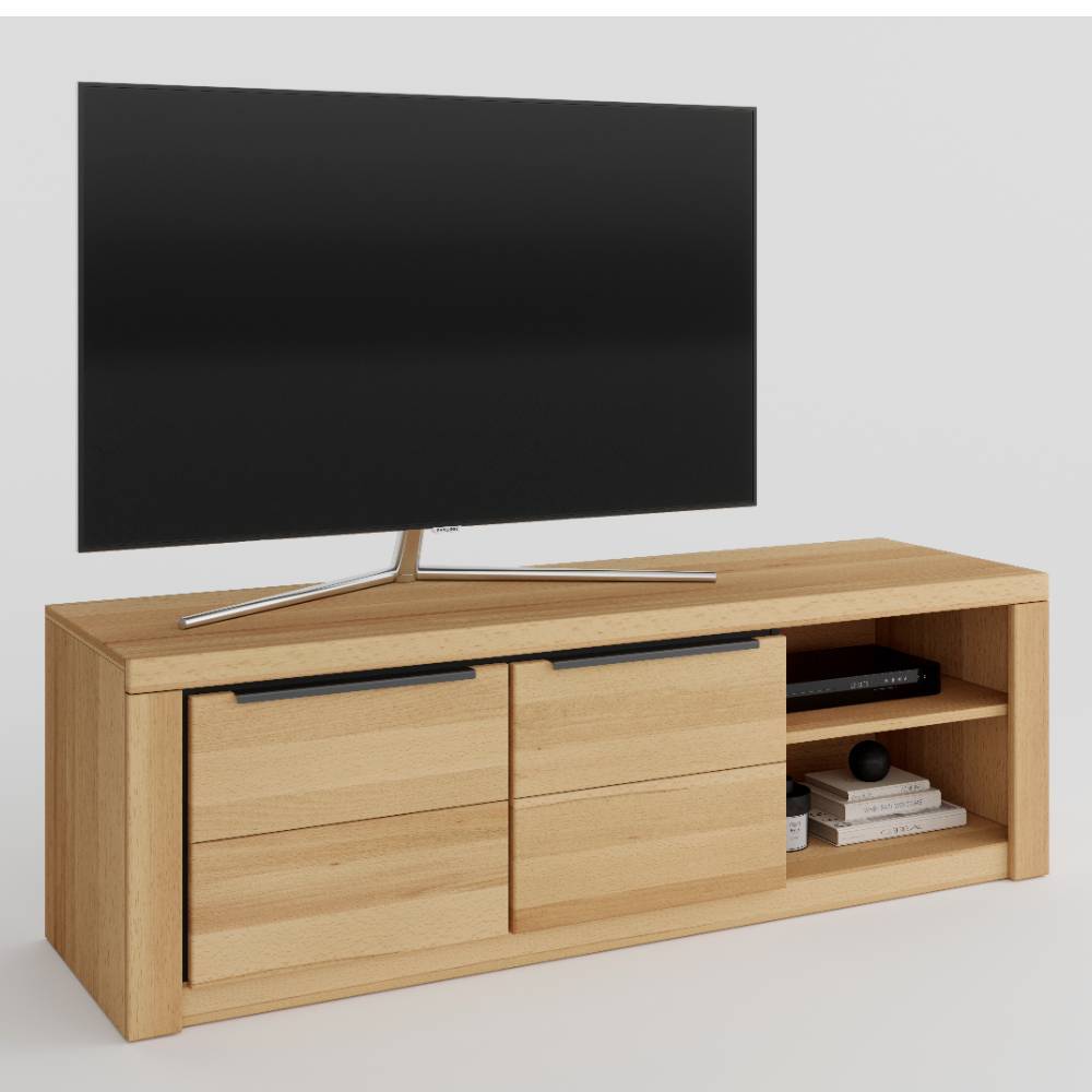 TV-Lowboard in Kernbuche teilmassiv - Bordana