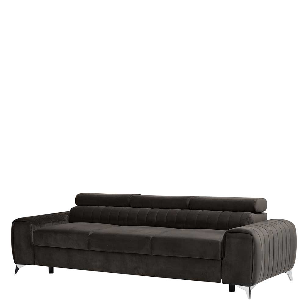Wohnzimmer Ausziehsofa in Dunkelbraun - Wega