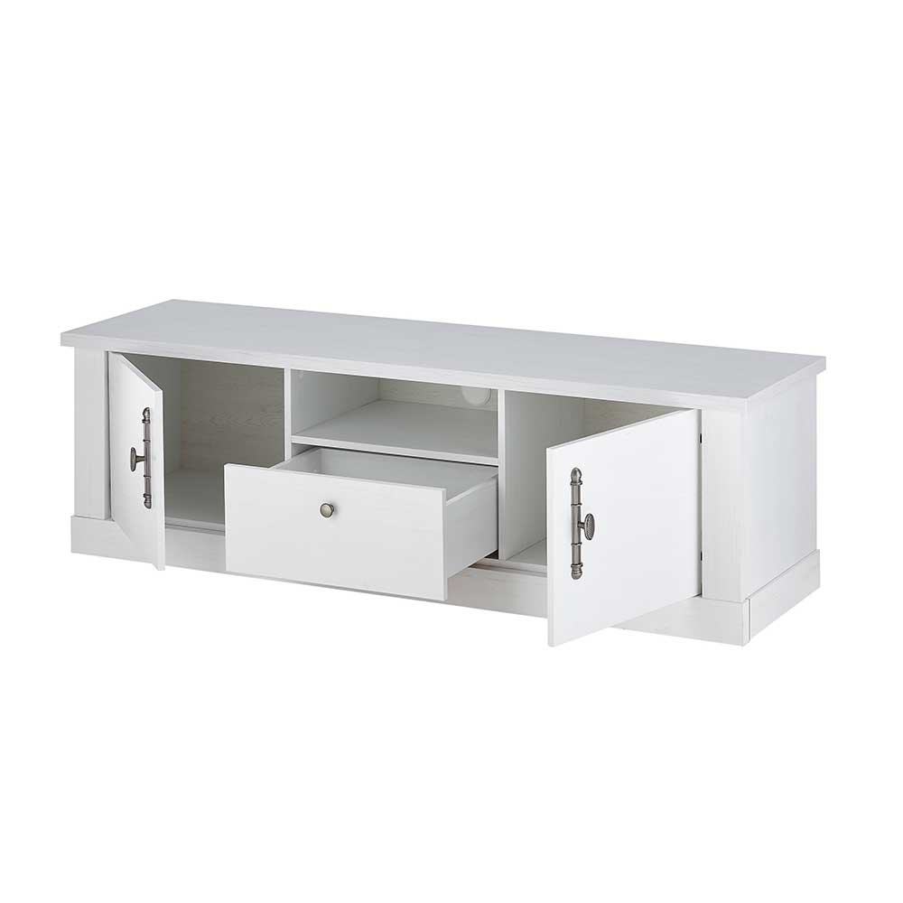 Wohnzimmer Möbelset in weißer Holzoptik Pinie - Liancos (vierteilig)