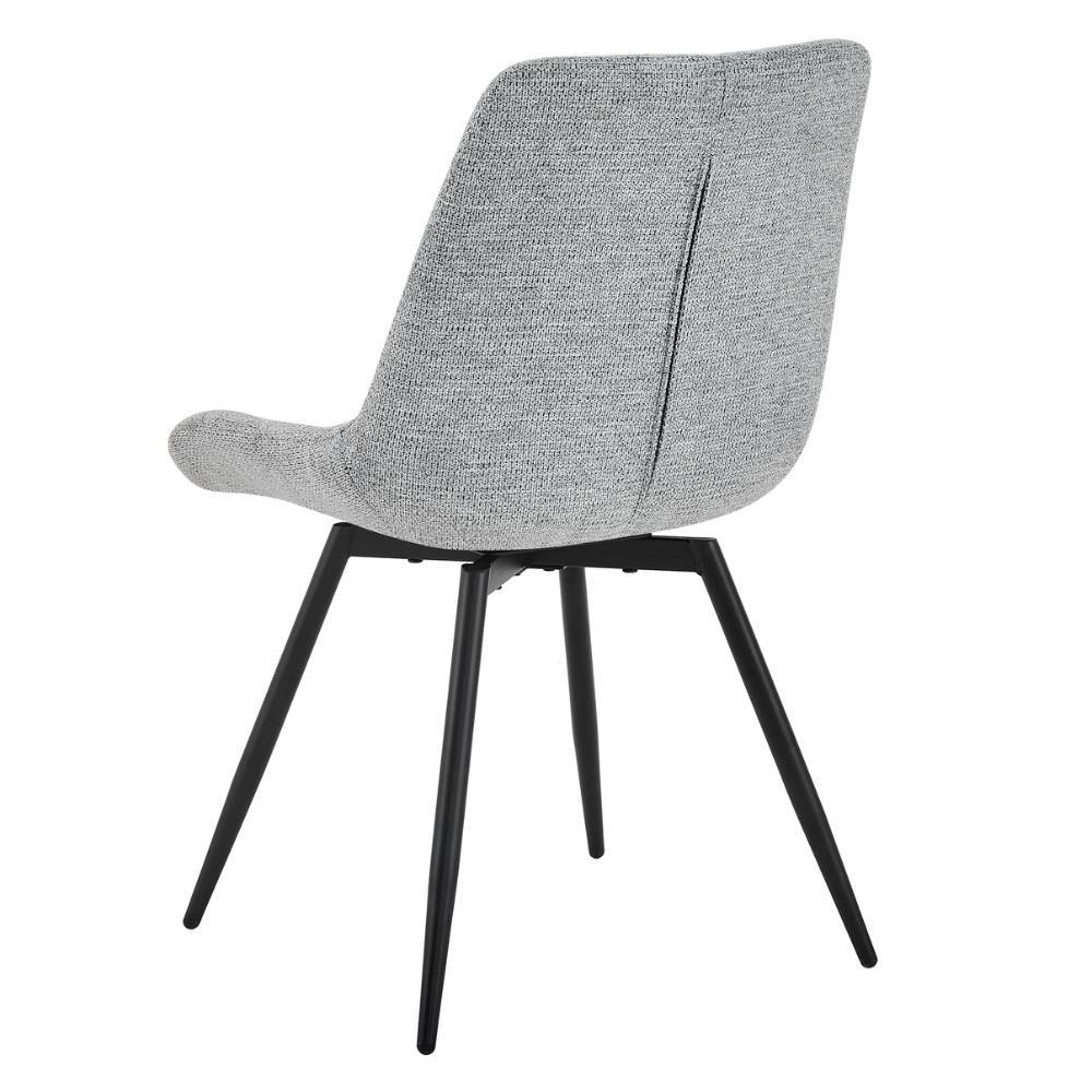 Eleganter Schalenstuhl in Grau mit Stoffbezug und schmalen Metallbeinen – Lucevra